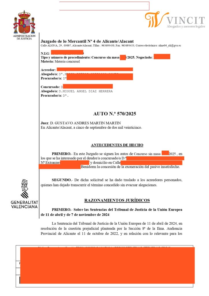 Auto JM 4 ALC Exoneracion Pasivo Insatisfecho Concurso Persona Fisica BEPI VINCIT Abogados Spt25_page